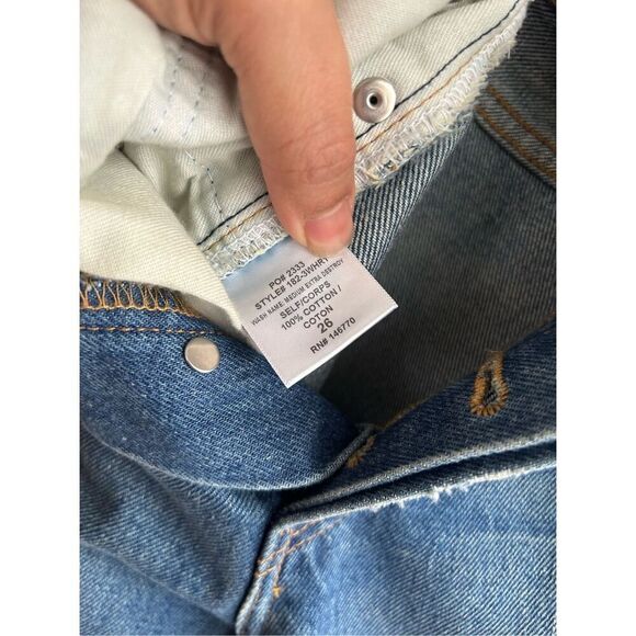 RE/DONE Originals High Rise Skinny in Medium Extra Destroy Womens SZ 26 - Picture 6 of 7